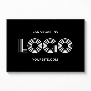 Póster Logotipo rectangular moderno en blanco y negro