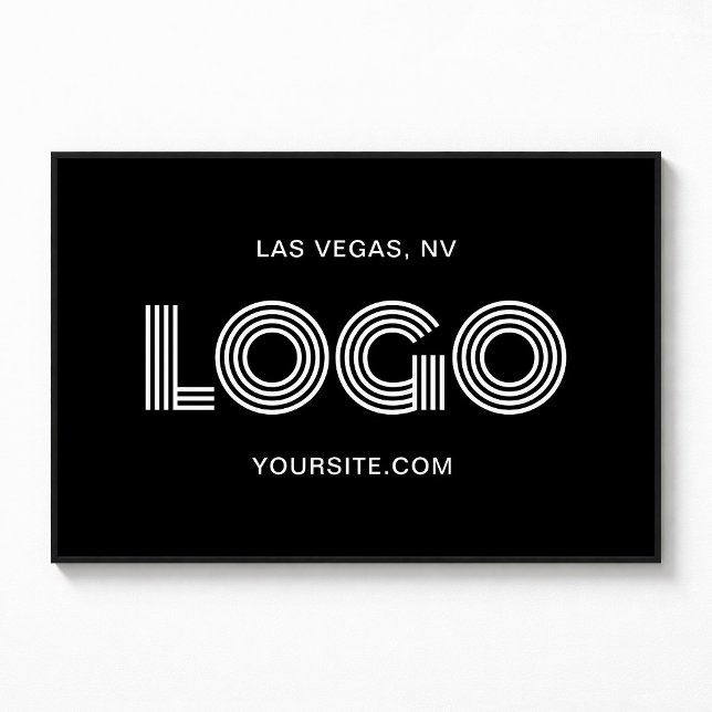 Póster Logotipo rectangular moderno en blanco y negro (Black and White Modern Rectangular Logo Poster)