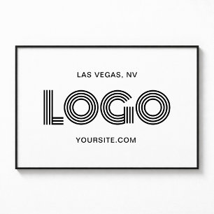 Póster Logotipo rectangular moderno negro