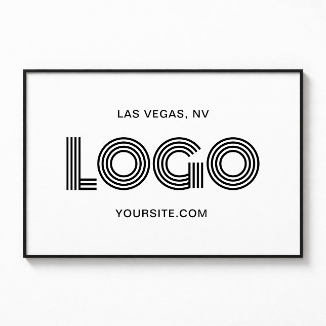 Póster Logotipo rectangular moderno negro (White and Black Modern Rectangular Logo Poster)