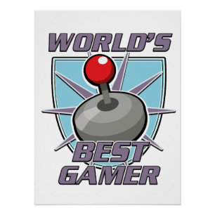 Póster logotipo retro del mejor jugador del mundo