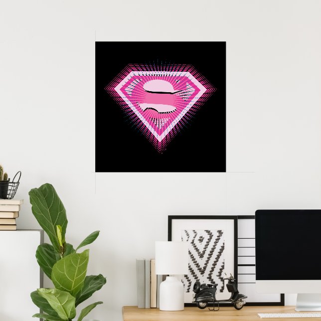 Póster Logotipo rosa de Supergirl (Oficina en casa)