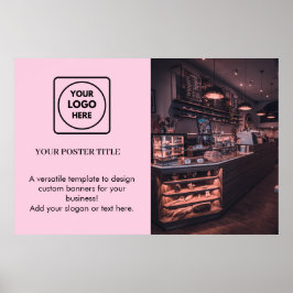 Póster Logotipo Rosa Rojizo | Marca Promocional Moderna