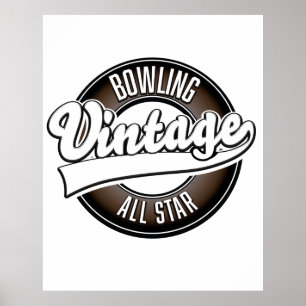 Póster Logotipo vintage de bailarina de todas las estrell