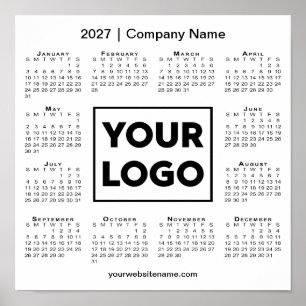 Póster Logotipo y nombre de la empresa de calendarios 202