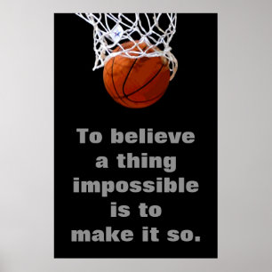 Póster Logro Inspirador motivacional del baloncesto