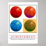 Póster Logro Motivacional del Básquetbol Pop Art<br><div class="desc">Arte con temas deportivos editado digitalmente - Poster de baloncesto impreso - Arte con estilo de historieta digital - Arte pop universitario - Imágenes de computadora - La única manera de hacer un gran trabajo es amar lo que haces.</div>