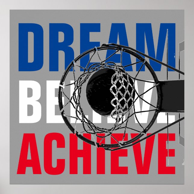 Póster Logro Motivacional Inspirador del partido de balon (Frente)