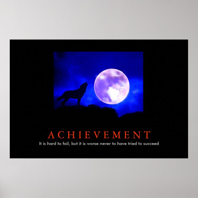 Póster Logro motivacional Wolf Blue Moon Poster (Frente)