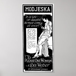 Póster Lois Weber, poster de películas de época de 1921