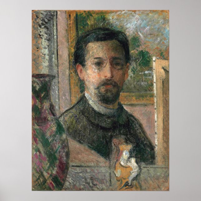 Póster Loiseau - Autoretrato Con Estatuette 1916 (Frente)