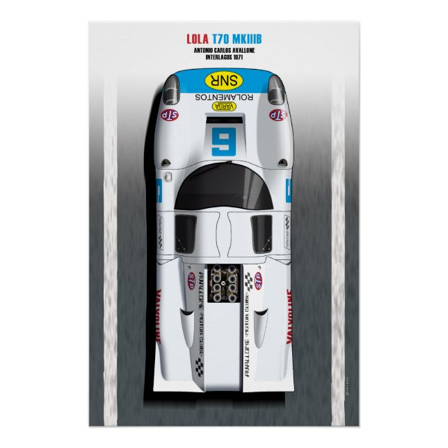 Póster Lola T70 Avallone Interlagos 1971 (Anverso)