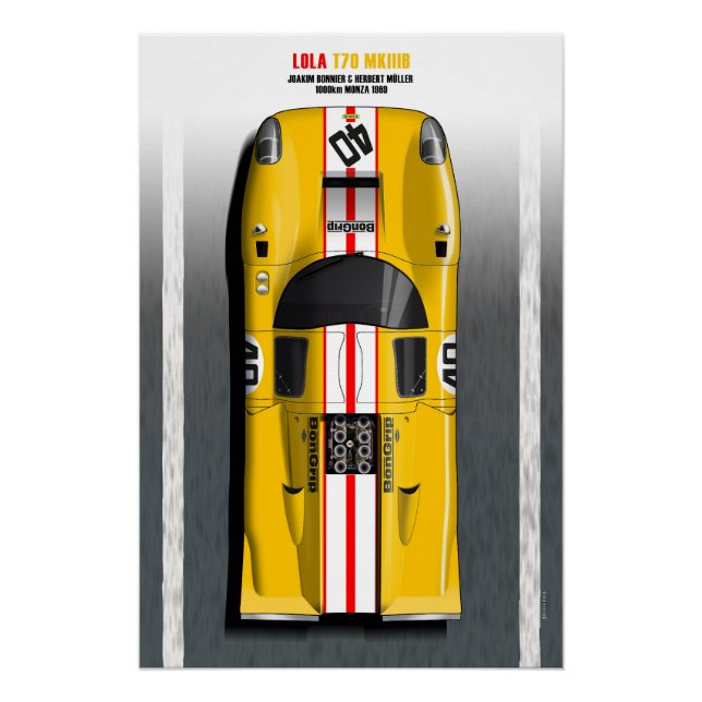 Póster Lola T70 Bongrip Monza 1969 (Anverso)