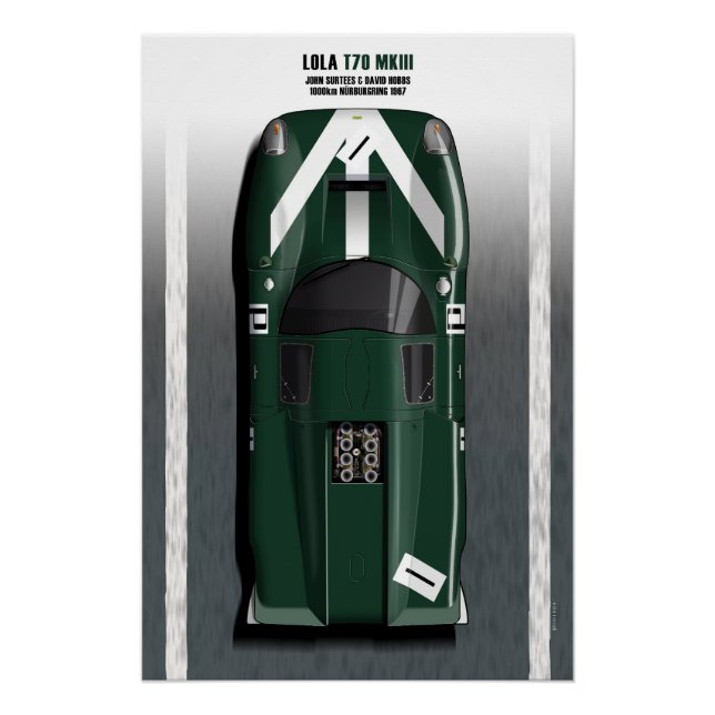Póster Lola T70 P1 Nurburgring 1967 (Anverso)