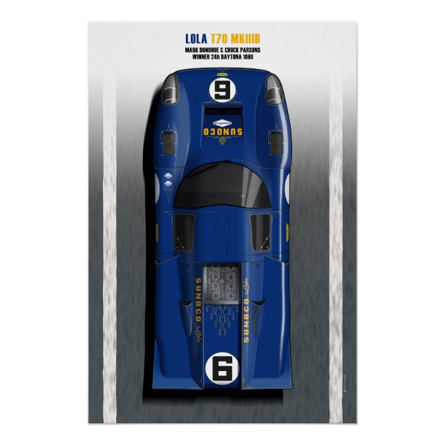 Póster Lola T70 Sunoco Daytona 1969 (Anverso)