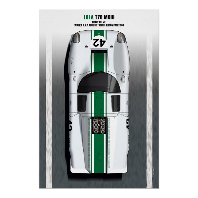 Póster Lola T70 SWC Oulton Park 1968 (Anverso)