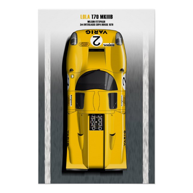 Póster Lola T70 Varig Copa Brasil 1970 (Anverso)
