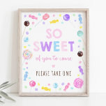 Póster Lollipop Sweet Shop Birthday Treth Rótulo<br><div class="desc">¡Esta bonita señal será una gran adición a tu decoración fiesta! El diseño está decorado con coloridos caramelos acuáticos.</div>