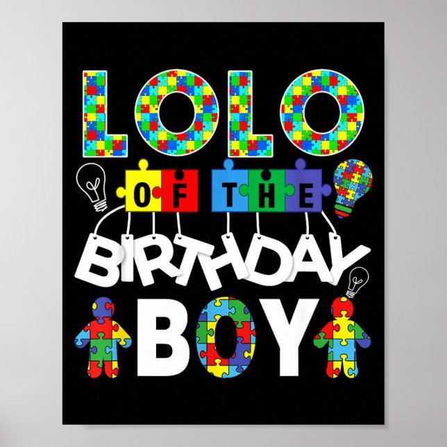 Póster Lolo del niño de cumpleaños pieza de rompecabezas  (Frente)