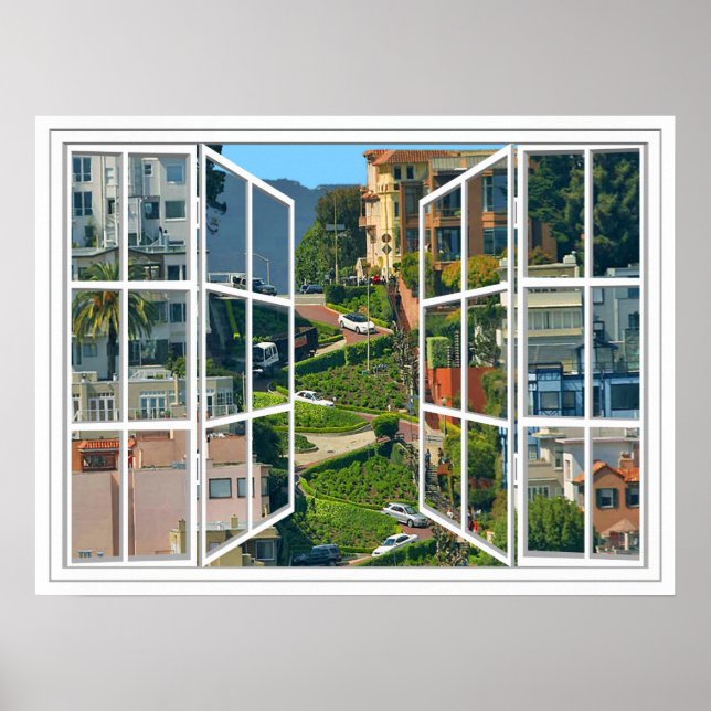 Póster Lombard Street White 24 Pane Abrir Poster de venta (Frente)