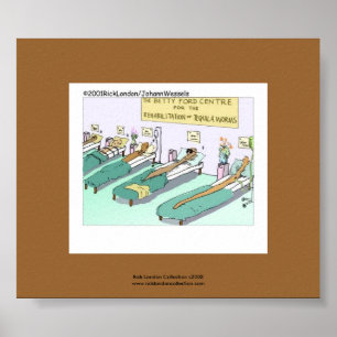 Póster Lombriz de tequila rehabilitación divertido dibujo