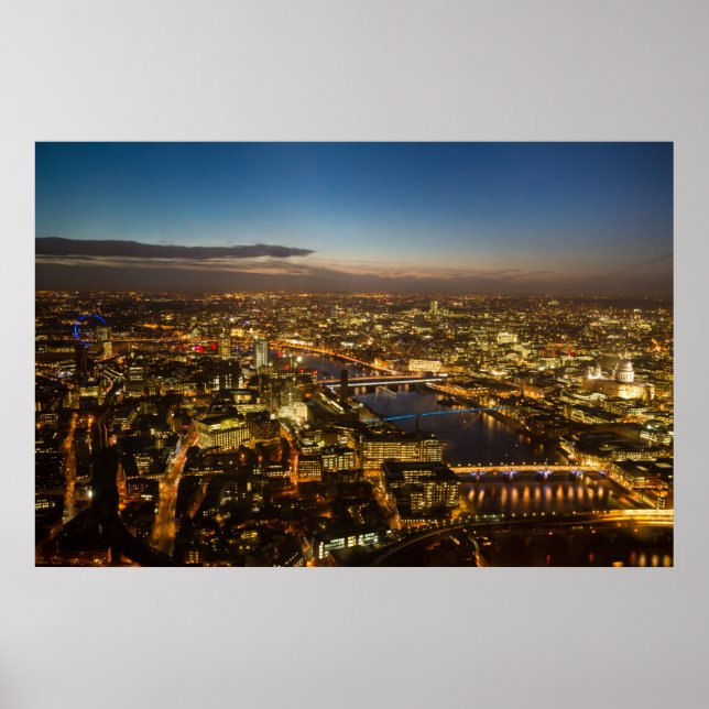 Póster London at night - Aerial View poster (Frente)