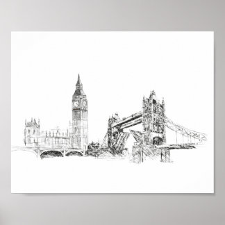 Póster London city illustration poster