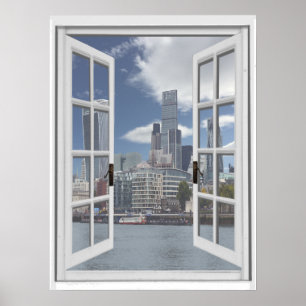 Póster London City View Fake Window