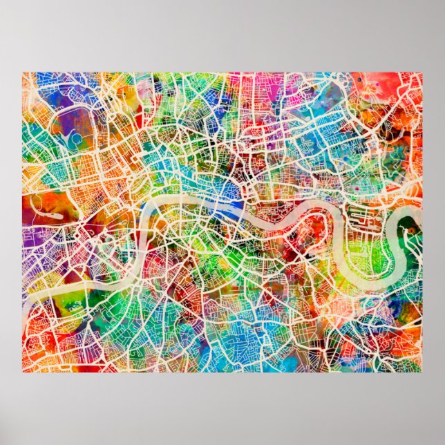 Póster London England Street Map (Frente)