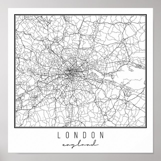 Póster London England Street Map (Frente)