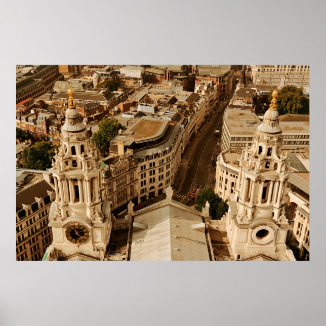 Póster London rooftop view panorama with urban architectu (Frente)