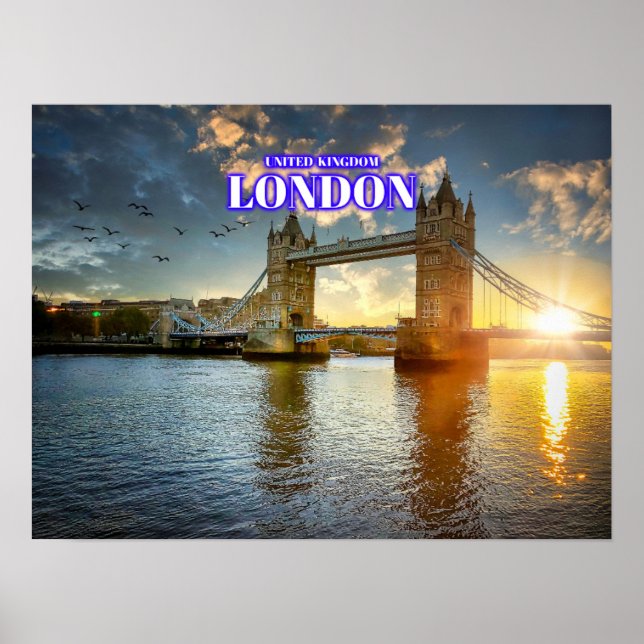 Póster London Tower Bridge Daylight (Reino Unido) (Frente)