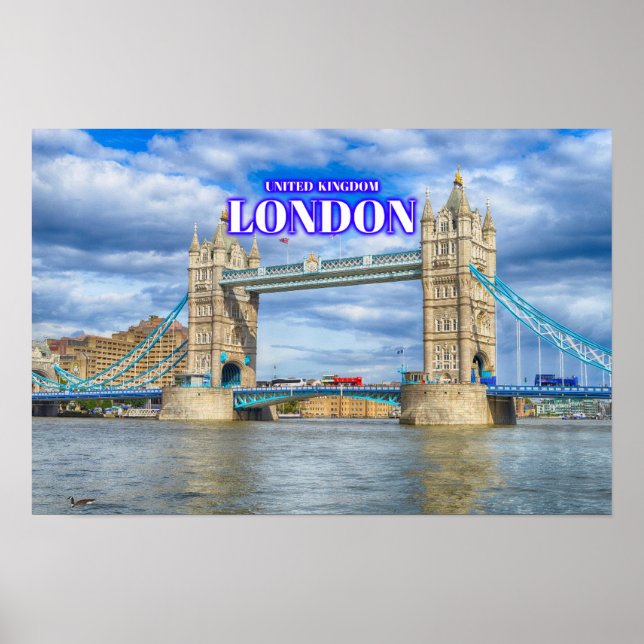 Póster London Tower Bridge - Reino Unido (Frente)