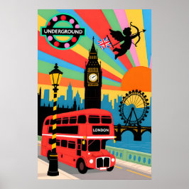 Póster London Travel   Pop Art