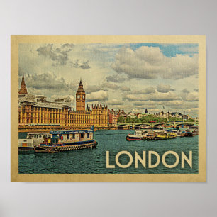 Póster London Vintage Travel Poster