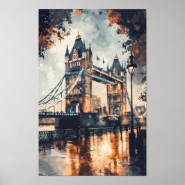 Póster London Watercolor Travel Wall