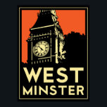 Póster london westminster england art deco retro poster<br><div class="desc"></div>