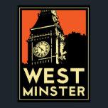 Póster london westminster england art deco retro poster<br><div class="desc"></div>