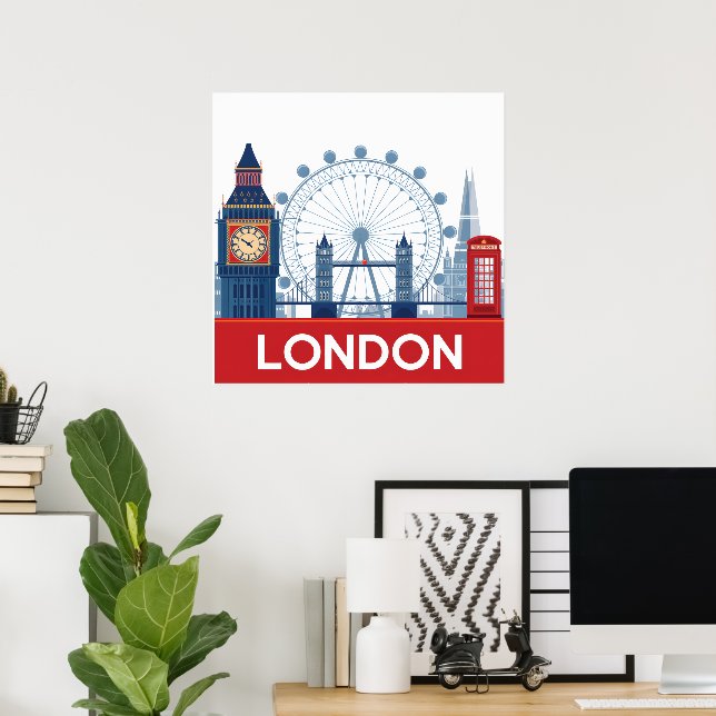 Póster Londres (Oficina en casa)