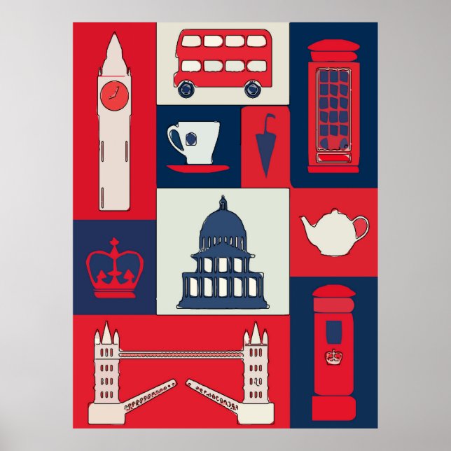 Póster Londres, afiche de viaje (Frente)