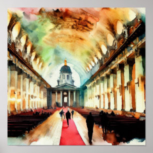 Póster Londres - Antigua Escuela Naval Real Pintada (A),