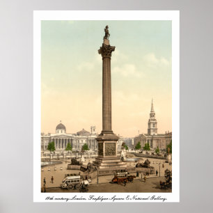 Póster Londres antiguo cuadrado de Inglaterra, Trafalgar