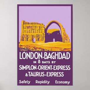 Póster Londres - Baghdad Orient Express