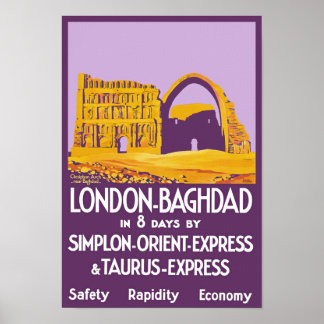 Póster Londres - Baghdad Orient Express