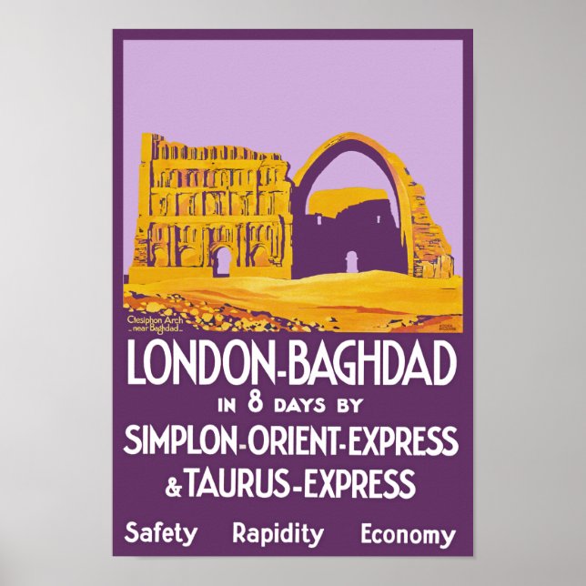 Póster Londres - Baghdad Orient Express (Frente)