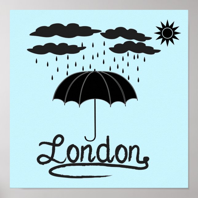Póster Londres | Bajo Un Paraguas (Frente)