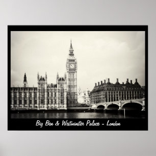 Póster Londres - Big Ben, Palacio de Westminster No.1 (Pó