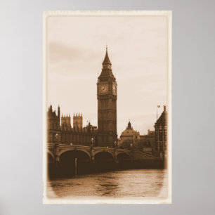 Póster Londres - Big Ben - Támesis - Poster