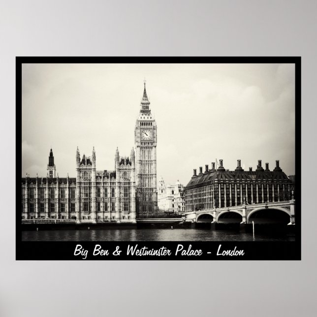 Póster Londres - Big Ben, Westminster Palace No.1 (Poster (Frente)