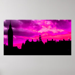 Póster Londres City Sunset Panorama Reino Unido Viajes